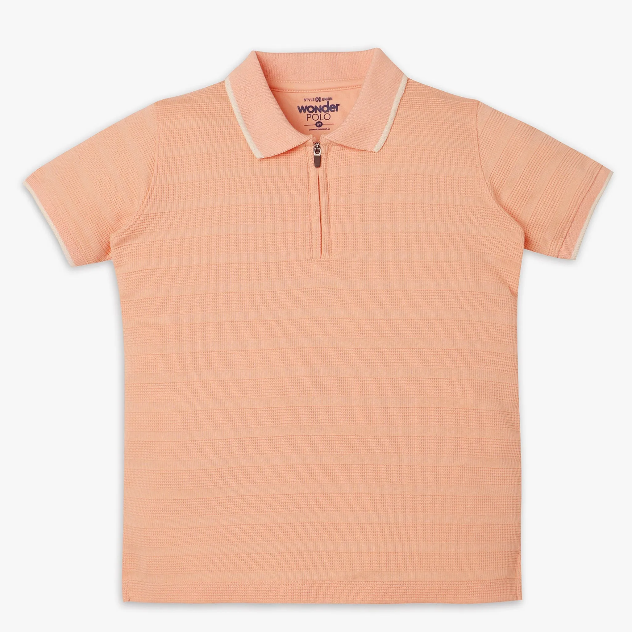 Boys Regular Fit Cut and Sew Polo T-Shirt