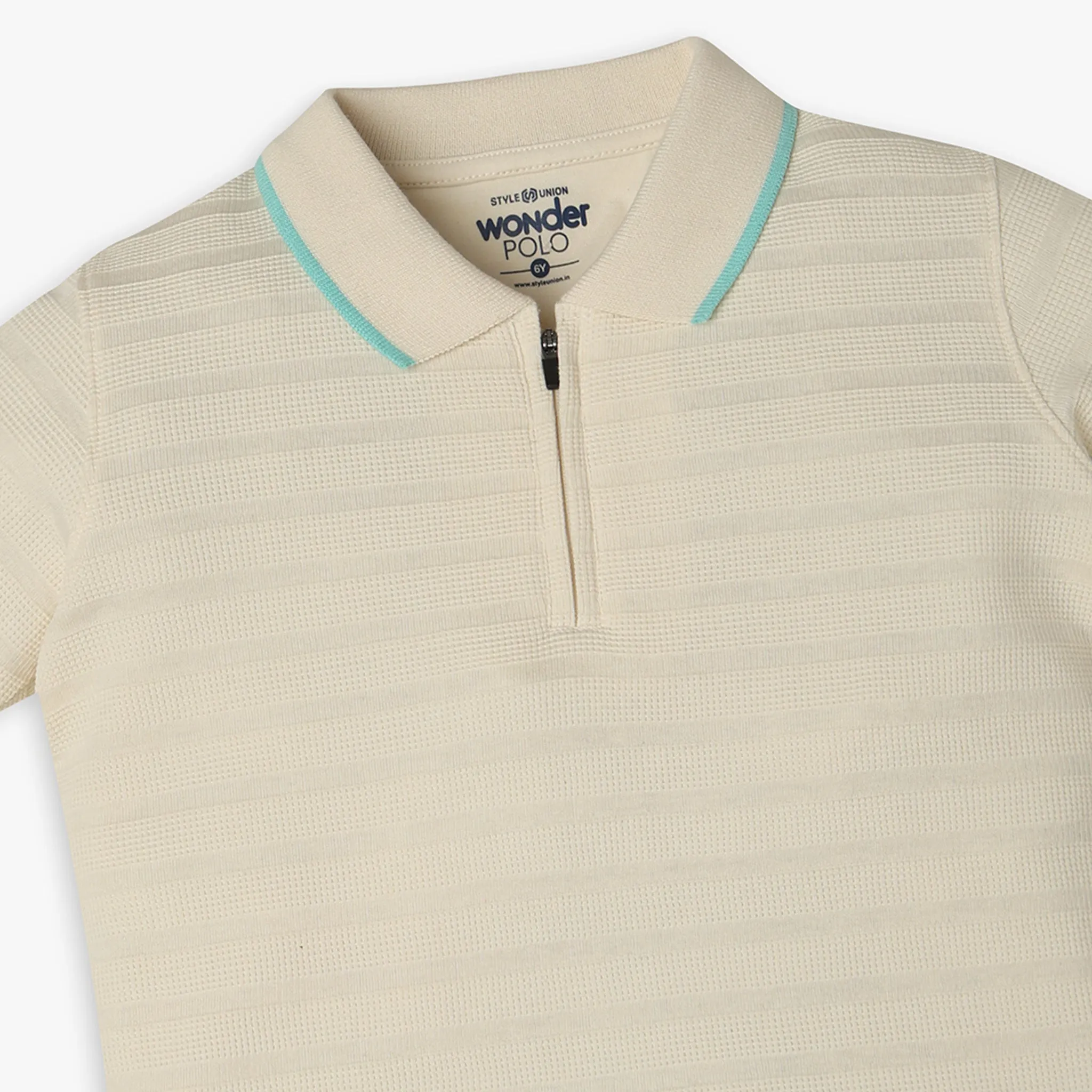 Boys Regular Fit Cut and Sew Polo T-Shirt