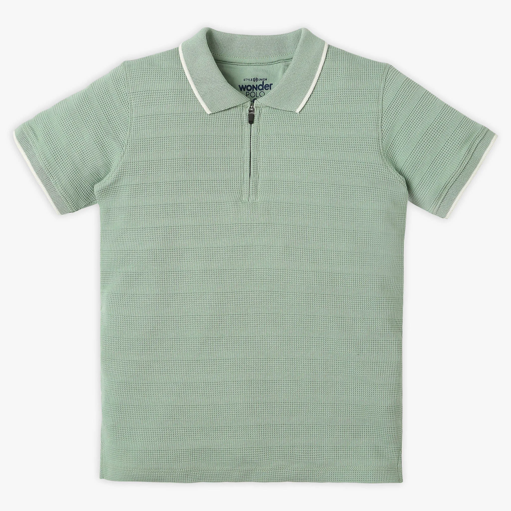 Boys Regular Fit Cut and Sew Polo T-Shirt