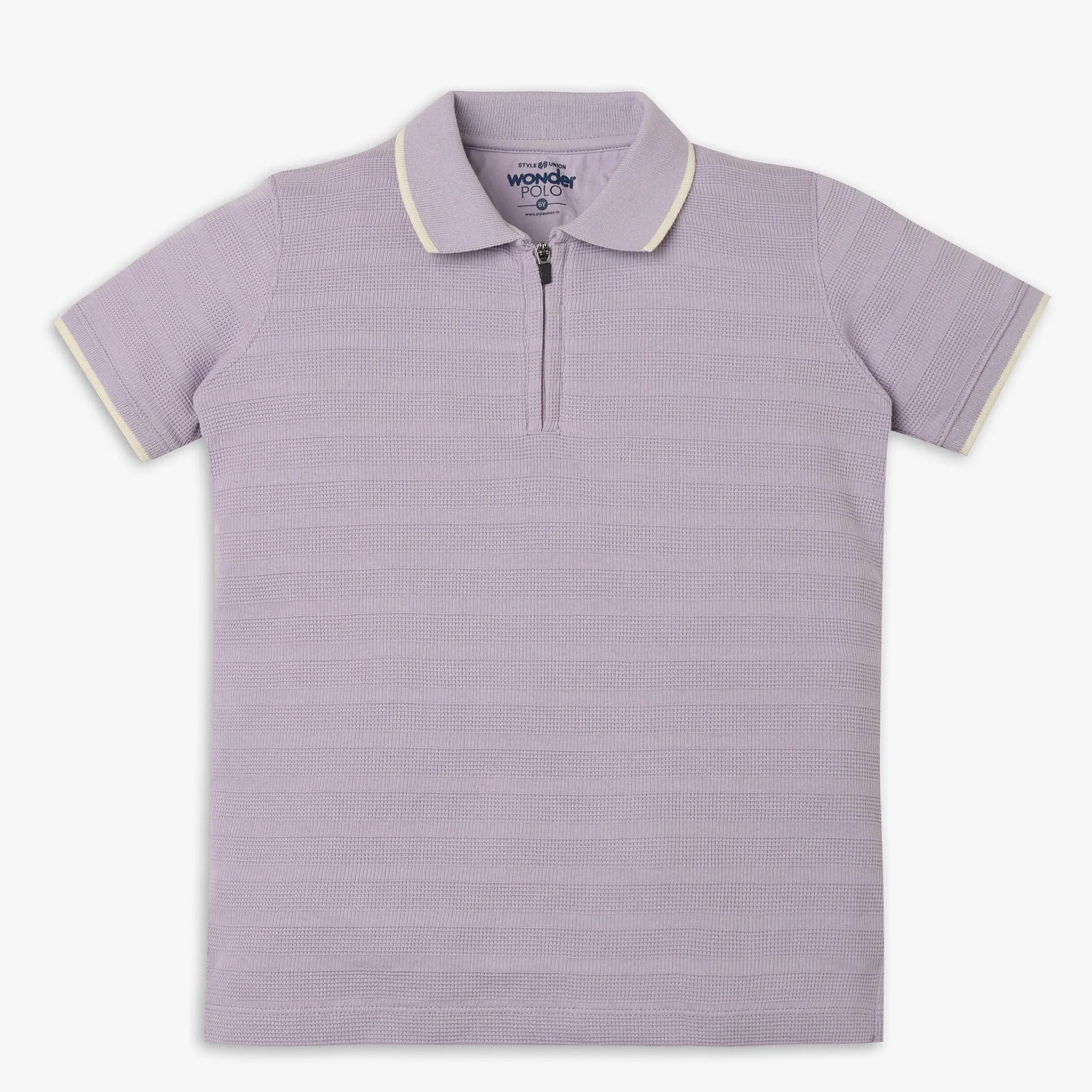 Boys Regular Fit Cut and Sew Polo T-Shirt