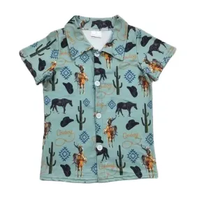 Boys Southwest Symbols Western Shirt - Kids Clothes