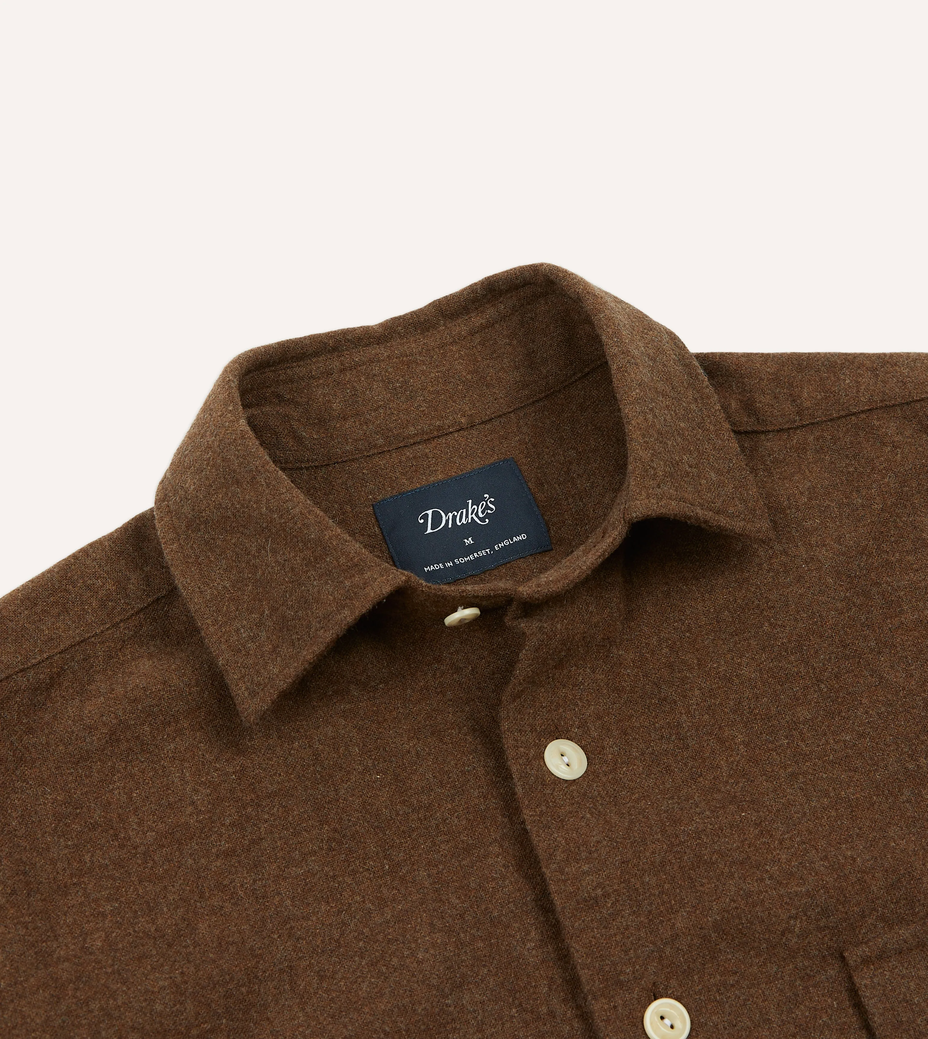 Brown Wool Two-Pocket Work Shirt