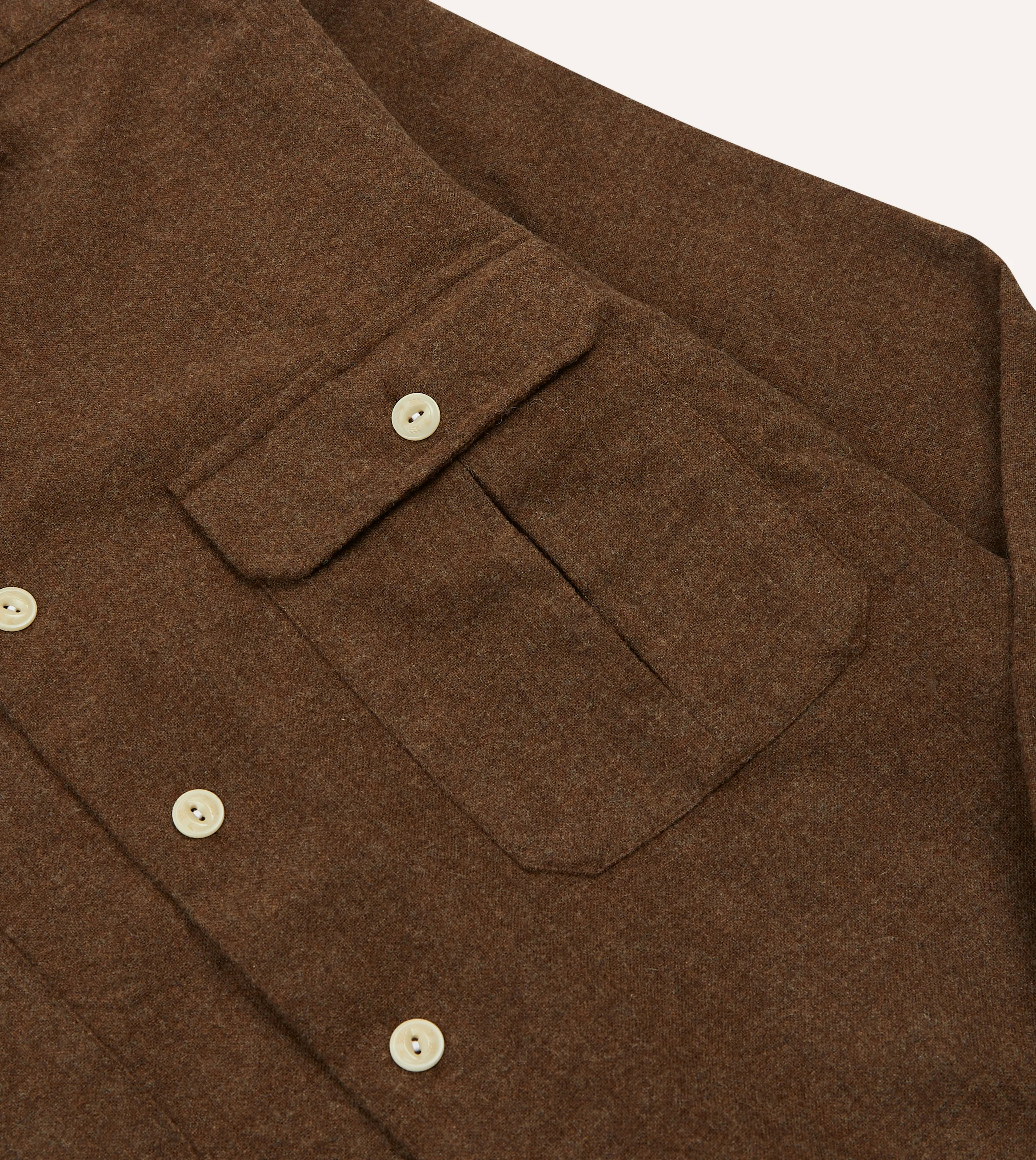 Brown Wool Two-Pocket Work Shirt