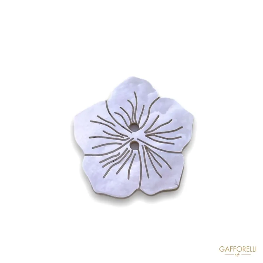 Button in White Mother of Pearl Lasered in the Shape of a Flower 788 - Gafforelli Srl