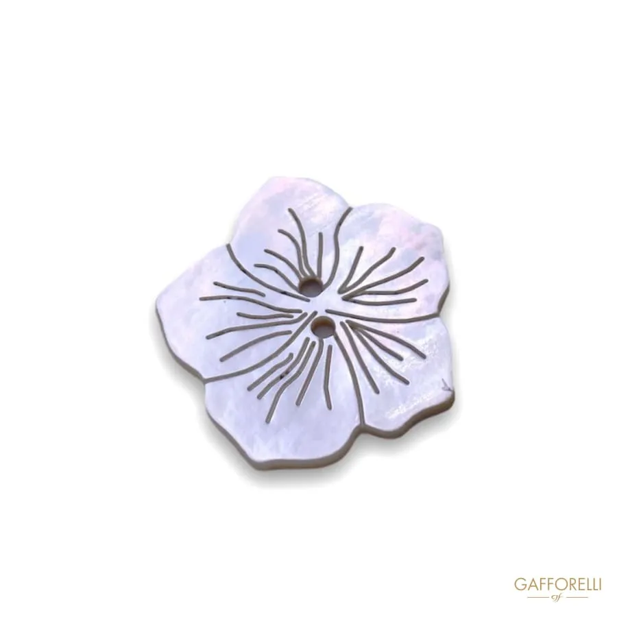 Button in White Mother of Pearl Lasered in the Shape of a Flower 788 - Gafforelli Srl