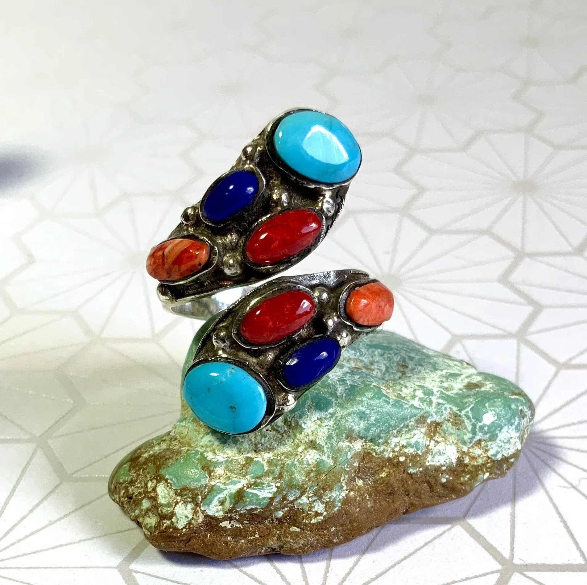 Canyon Floral Southwestern Inlay Ring