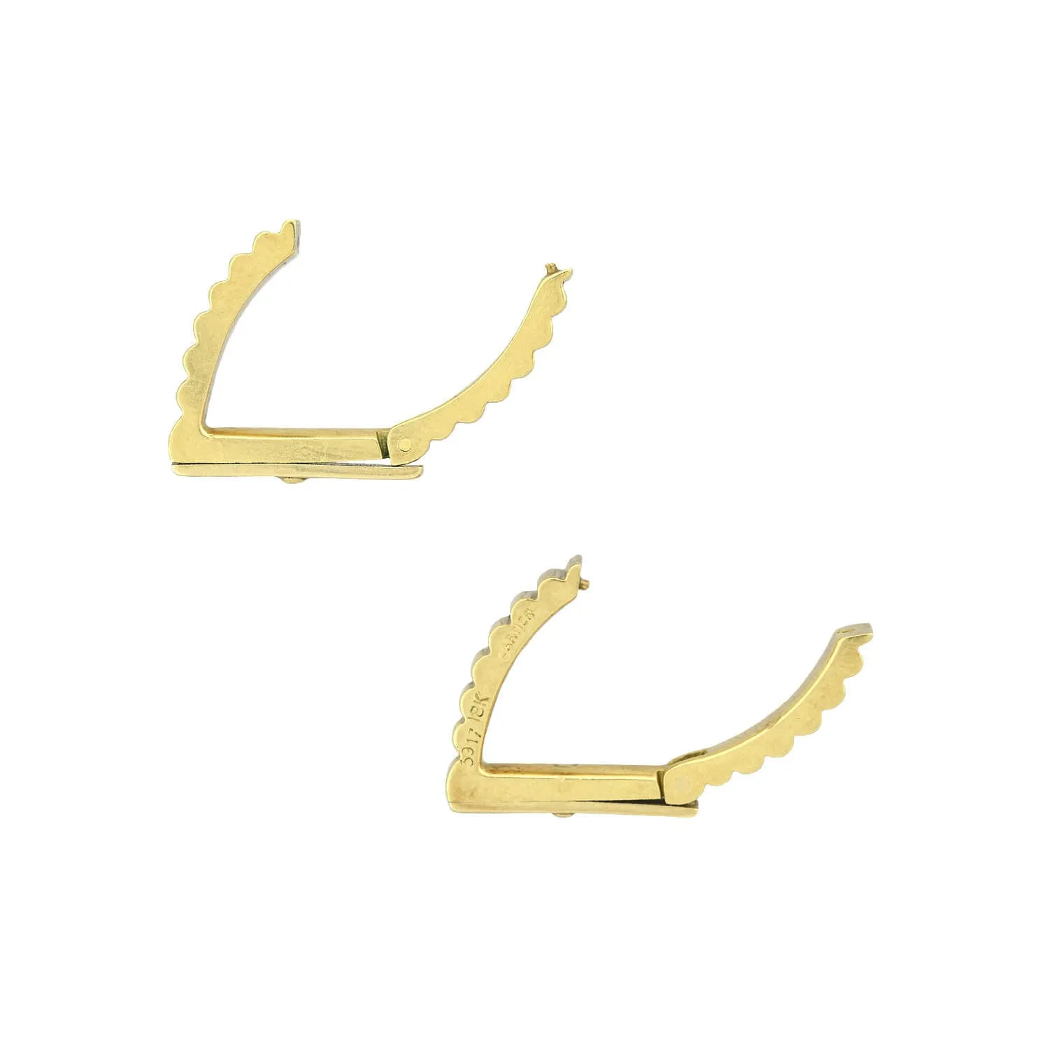 CARTIER Estate 18kt Fluted Stirrup Cufflinks