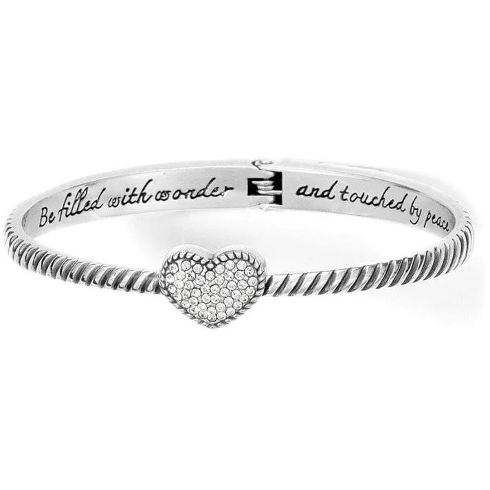 Celestia Heart Hinged Bangle by Brighton