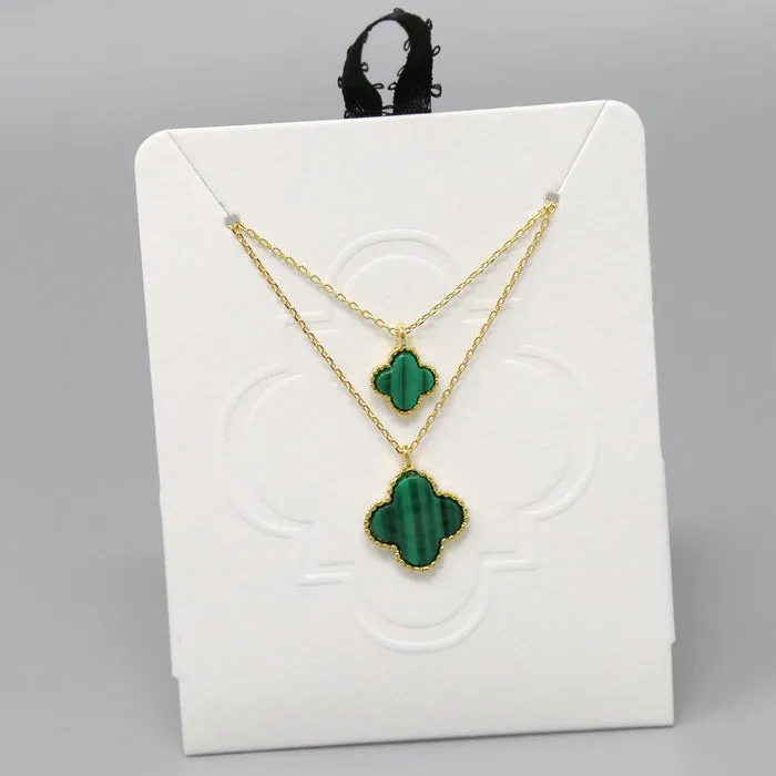 Clover Pendant Layered Short Necklace