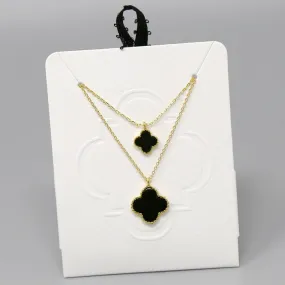 Clover Pendant Layered Short Necklace