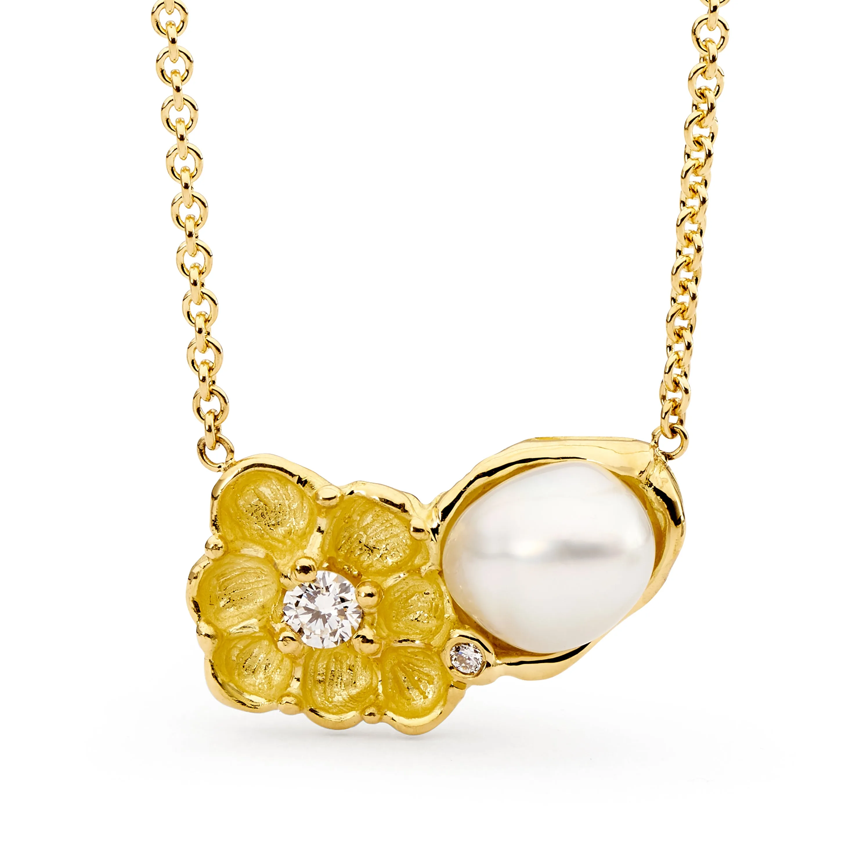 Coastal Flower and Diamond Necklet