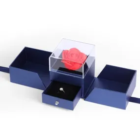 Creative Rose Flower Blue Gift Box