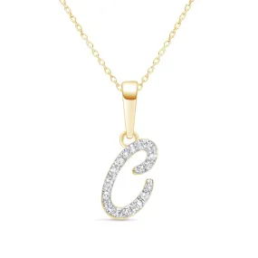 Cursive Diamond Initial Necklace