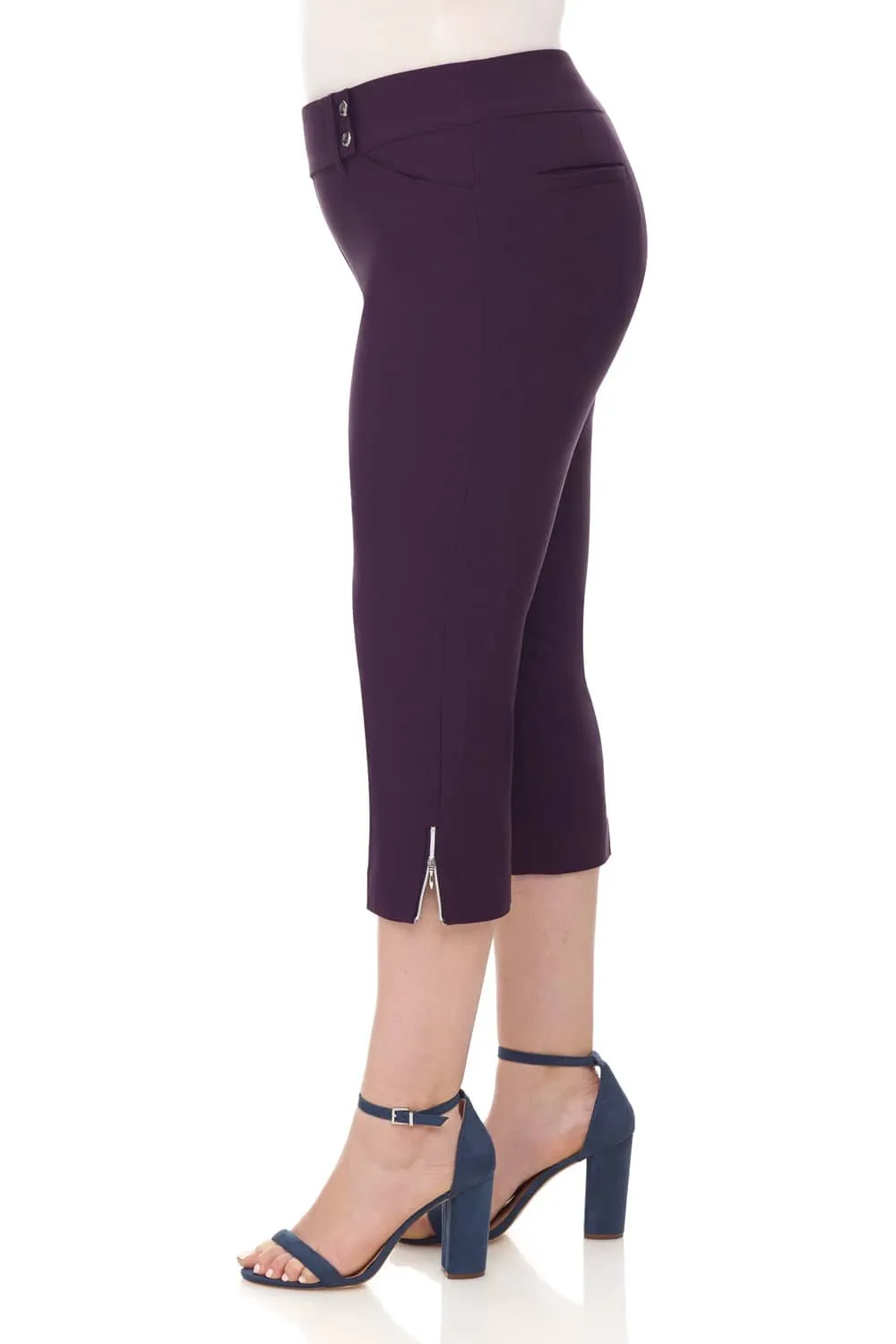 Curvy Chic Capris with Zipper Detail at the Hem