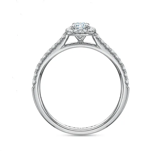 Cushion Halo Engagement Ring .50tw