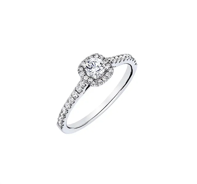 Cushion Halo Engagement Ring .50tw