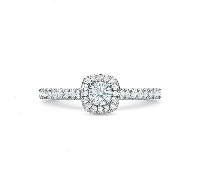 Cushion Halo Engagement Ring .50tw