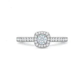 Cushion Halo Engagement Ring .50tw