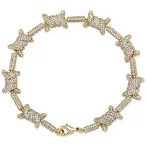 Diamond Barb Wire Bracelet in Yellow Gold