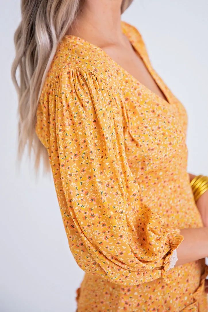 Ditzy Floral Wrap Dress