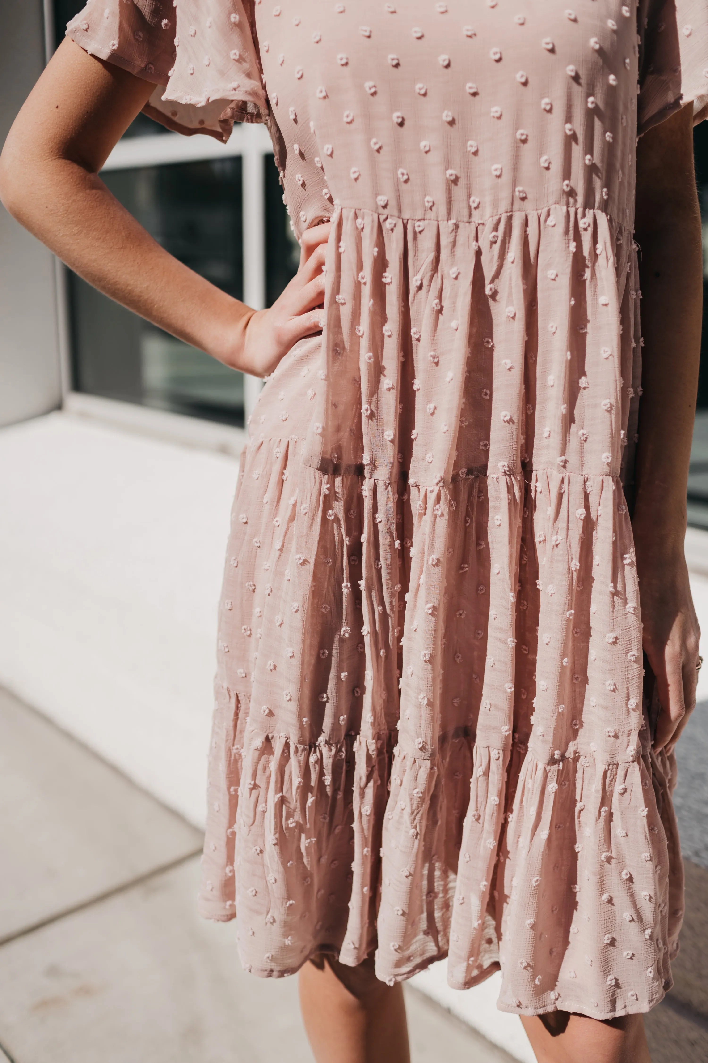 Eleanor Swing Dress in Swiss Dot White