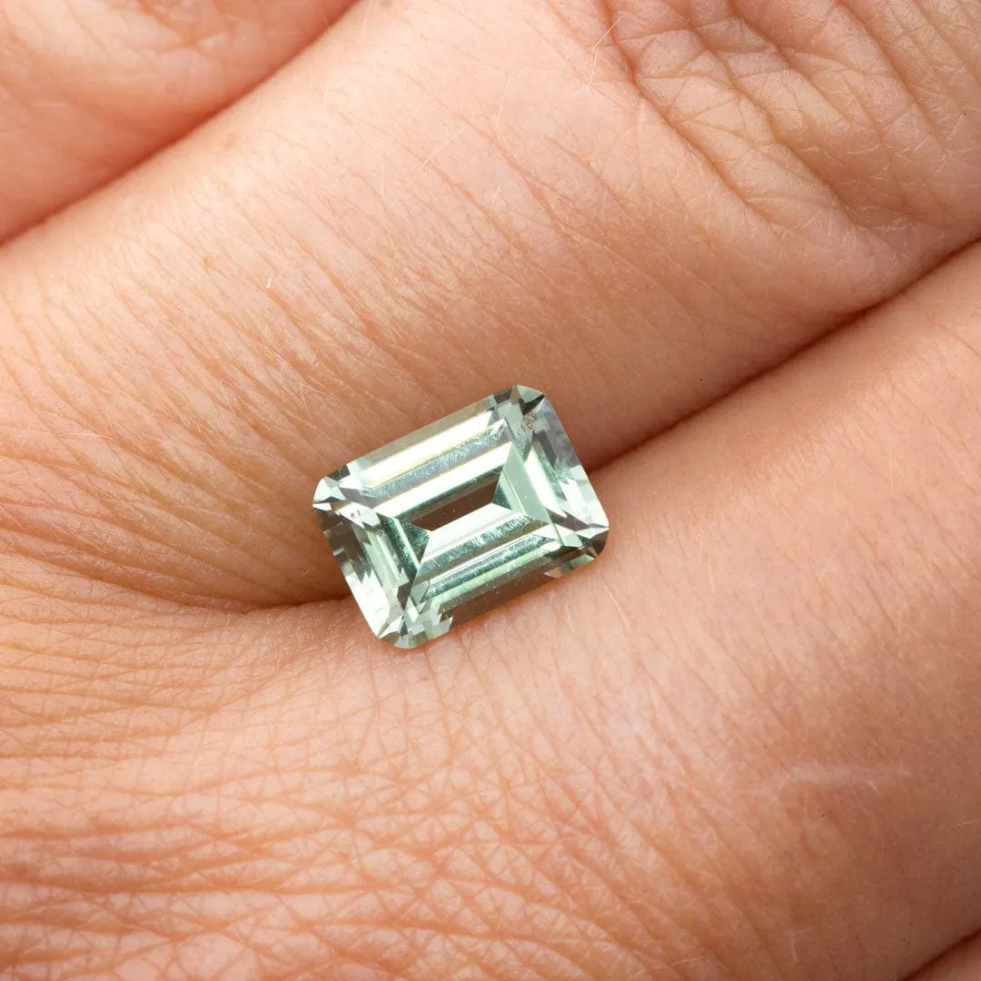 Emerald Cut Lab Created Green Sapphire Gemstone