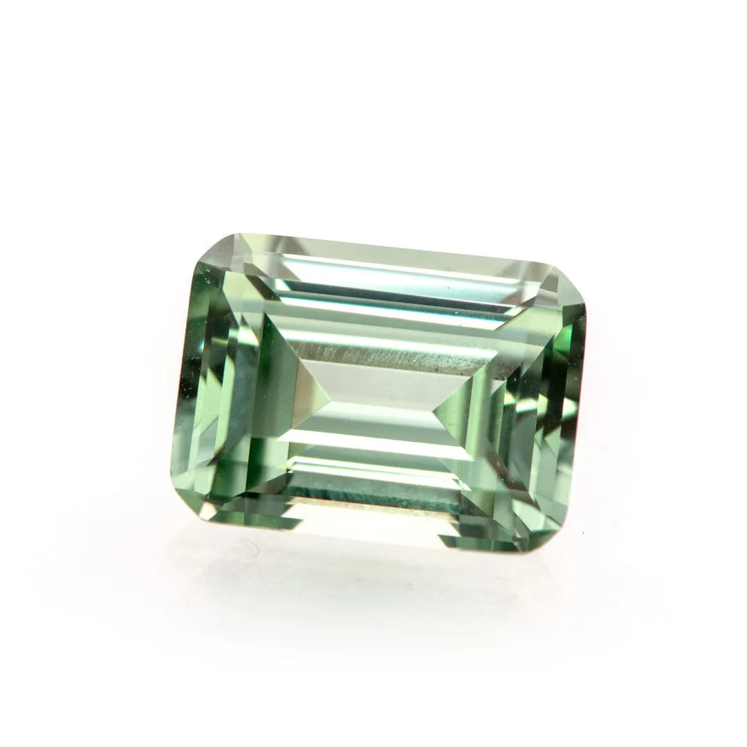 Emerald Cut Lab Created Green Sapphire Gemstone