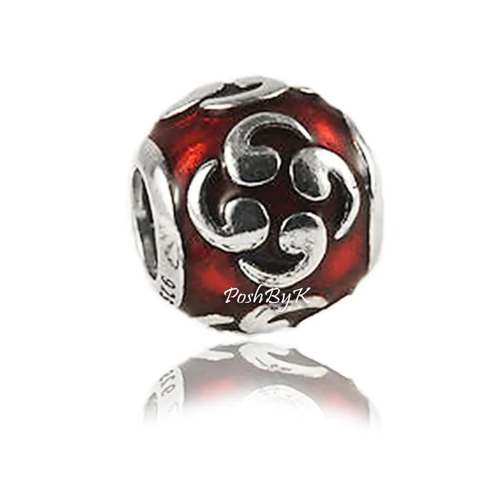 Enamel Flower Zen Orange Charm 790491EN14