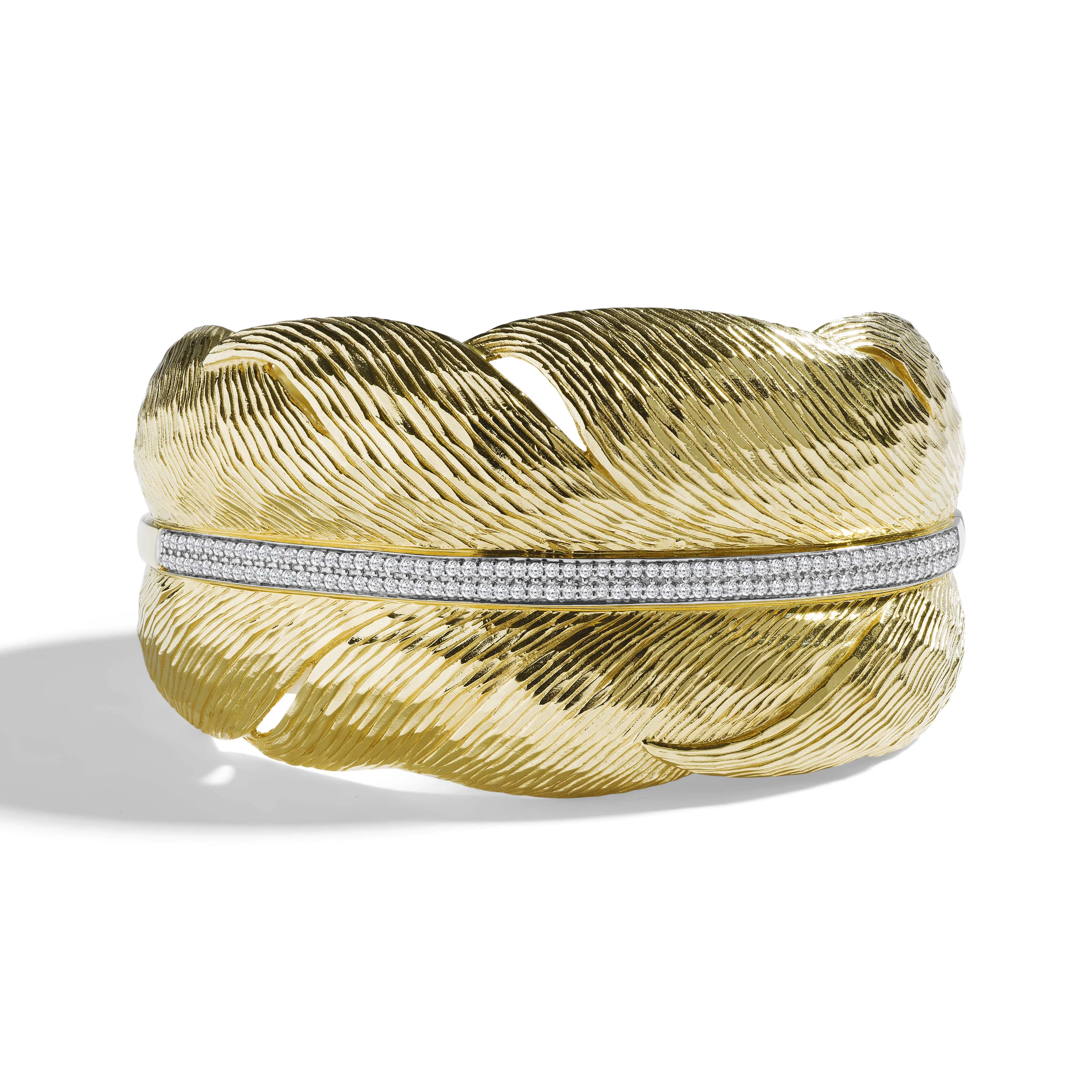 Feather Cuff with Diamonds