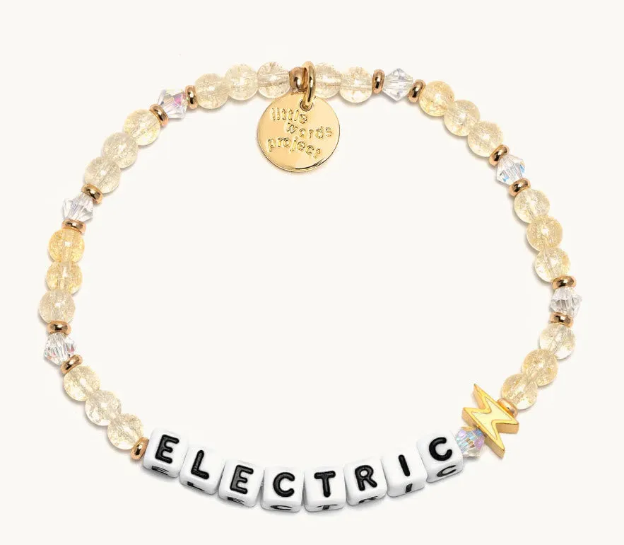 Feelin' Lucky - 'Electric' with Lightning Bolt Little Words Project Friendship Beaded Bracelet