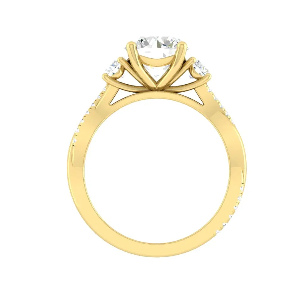 Fiore Trio 1.01ct D VVS2 Id IGI 18K Yellow Gold