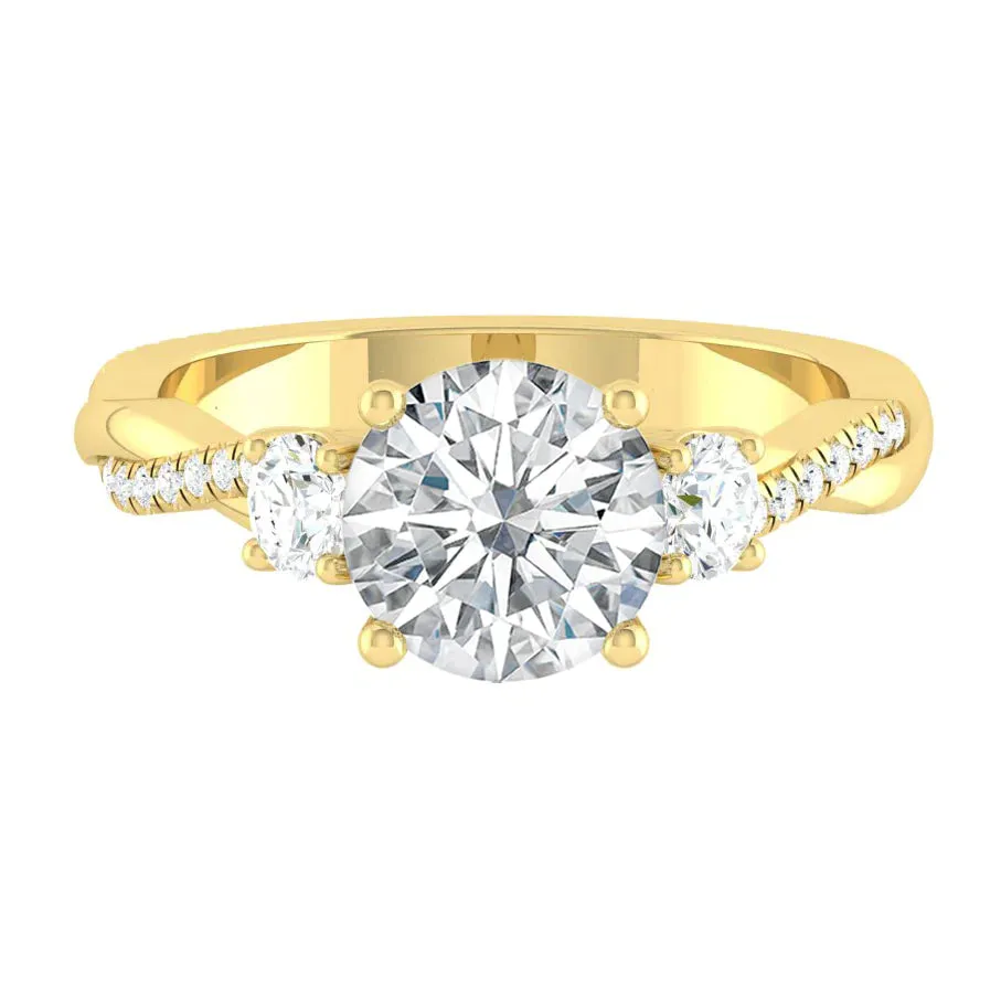 Fiore Trio 1.01ct D VVS2 Id IGI 18K Yellow Gold