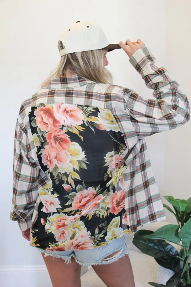 Floral Back Flannel #7