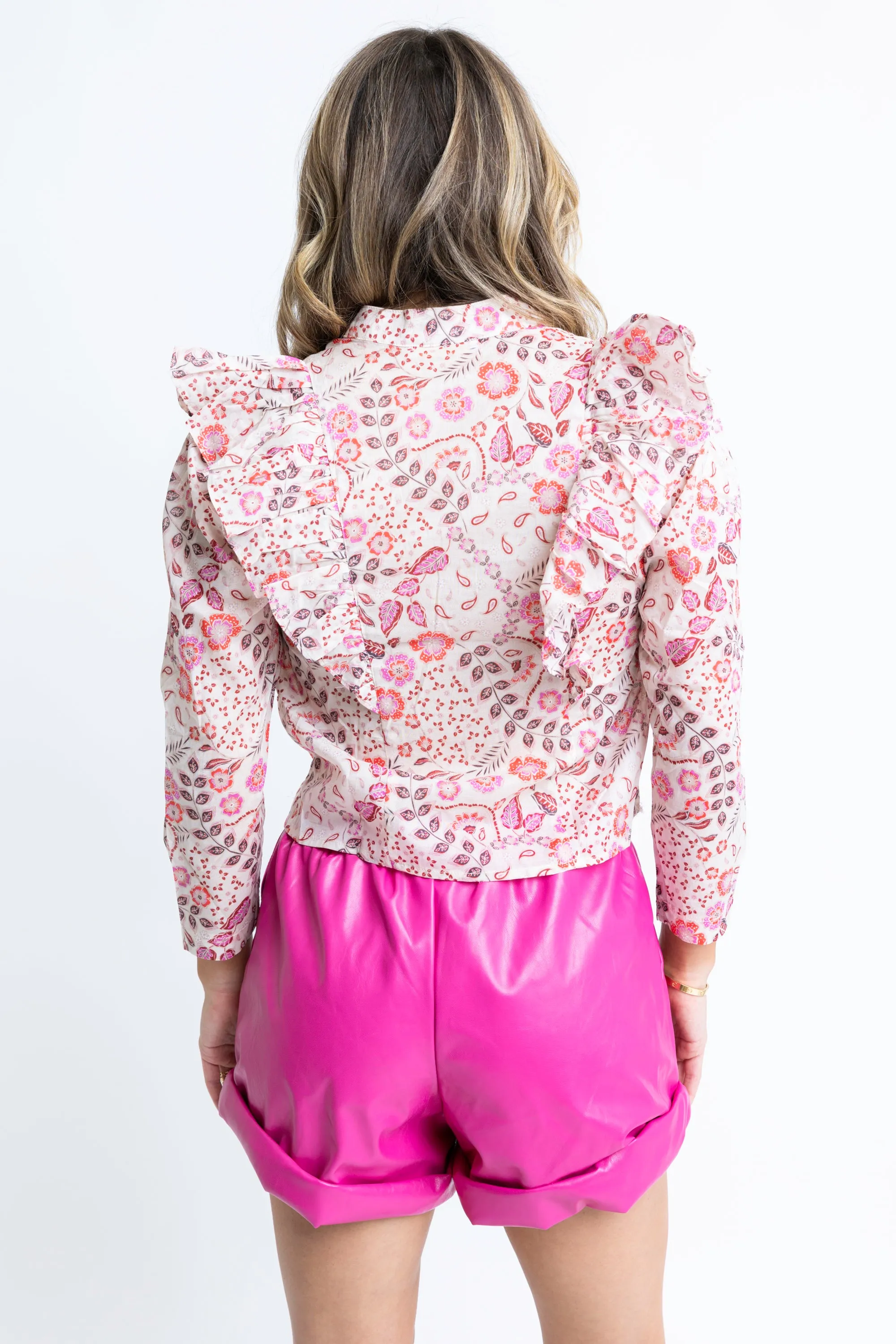 Floral Paris Ruffle Top