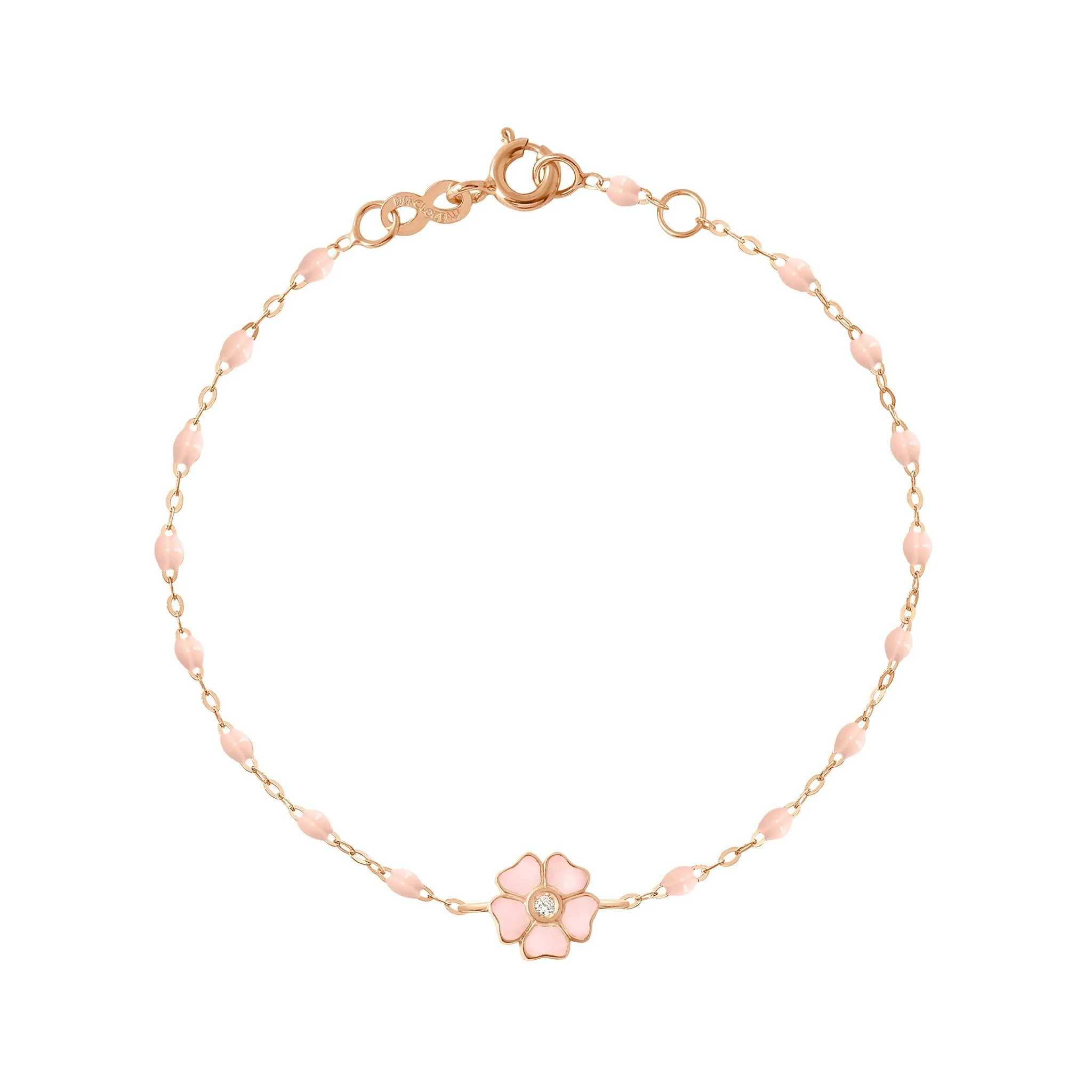 Flower Classic Gigi Baby Pink diamond bracelet, Rose Gold, 6.7"