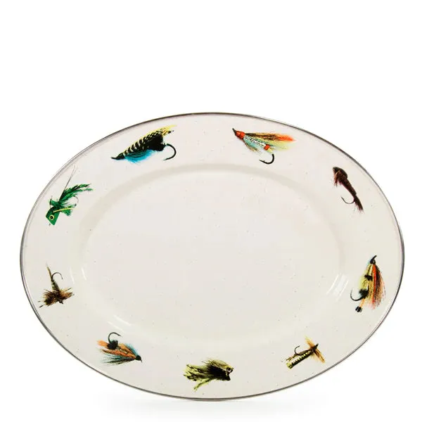 Fly Fishing Oval Platter