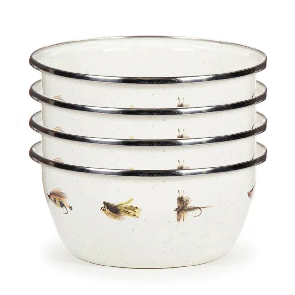 Fly Fishing Salad Bowls S/4