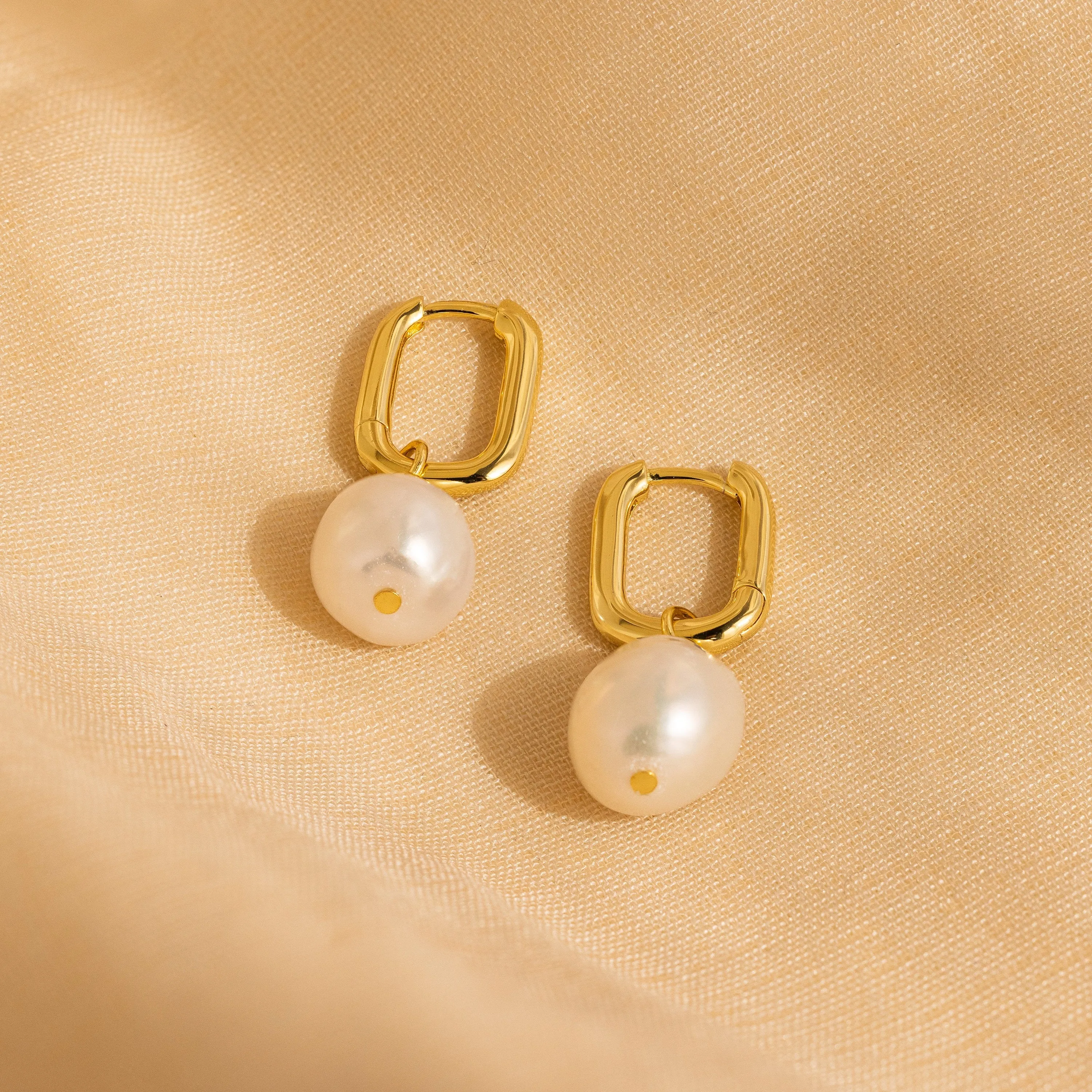 Freshwater Pearl Drop Hoops