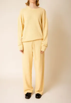 Fuzzy Drawstring Pant In Yellow