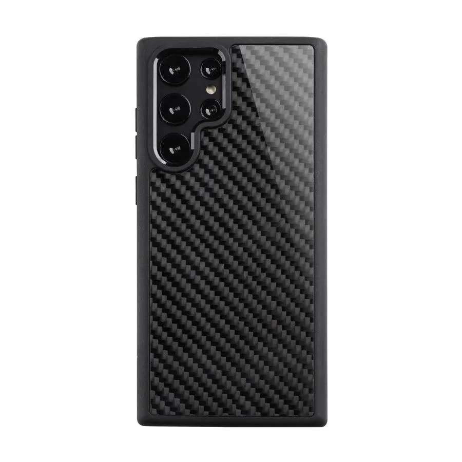 Galaxy S22 Ultra Cute Phone Case: Real Carbon Fiber, Business Cover