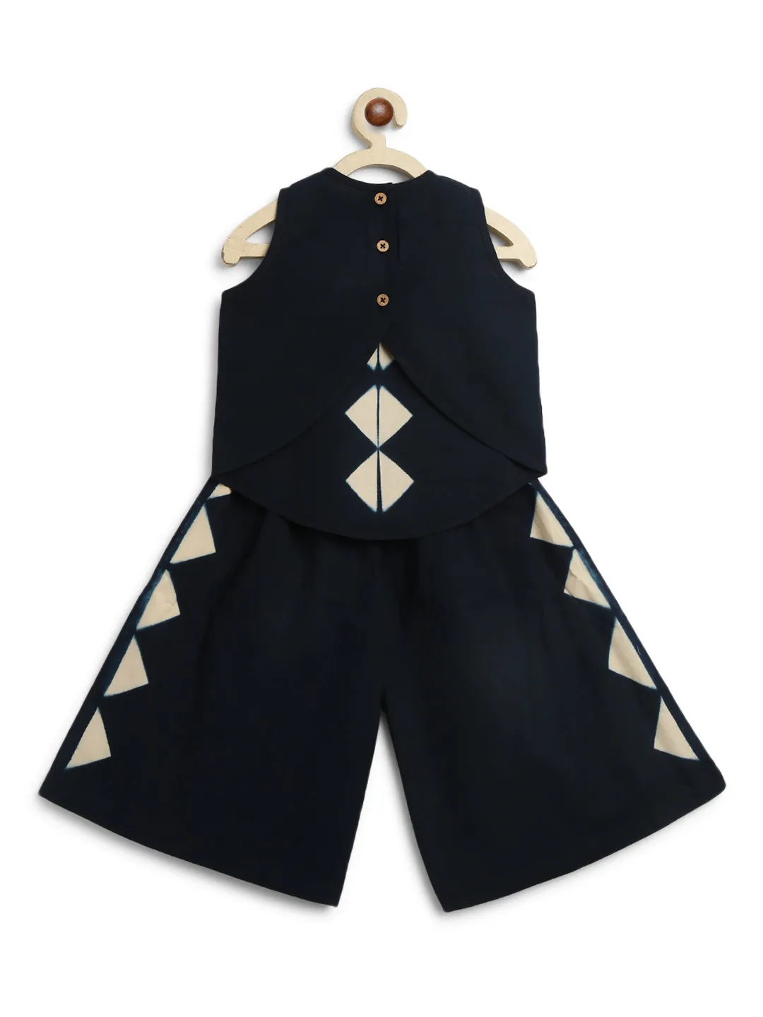 Girl Tie Dye Triangle Co-ord Set - Black