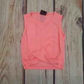 Gloss Neon Pink Crop Tank Top