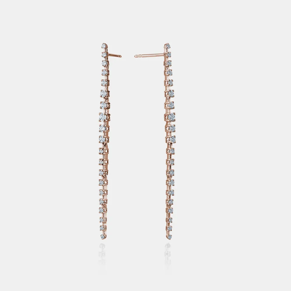 Graduated Diamond Drop Earrings