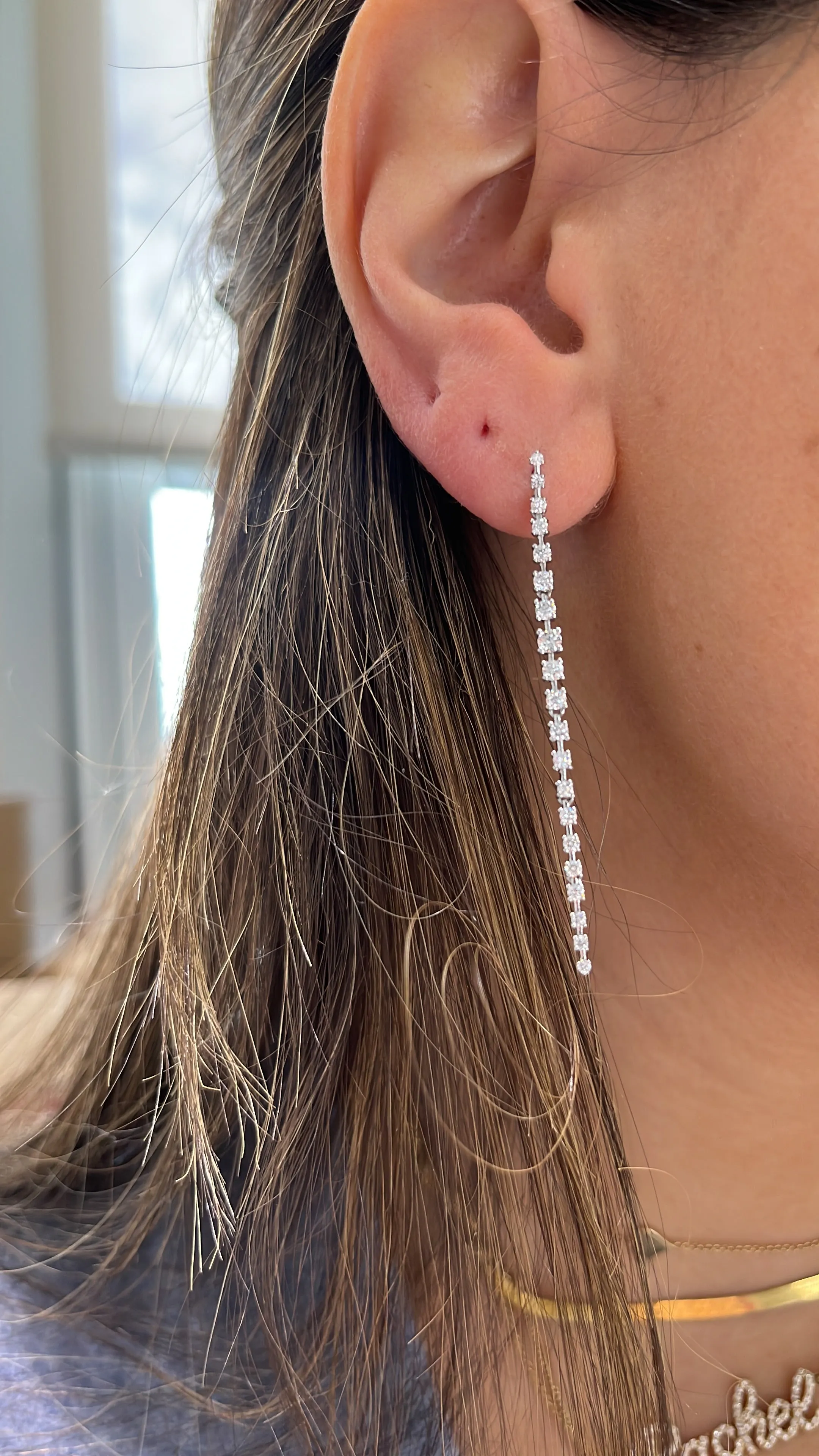 Graduated Diamond Drop Earrings