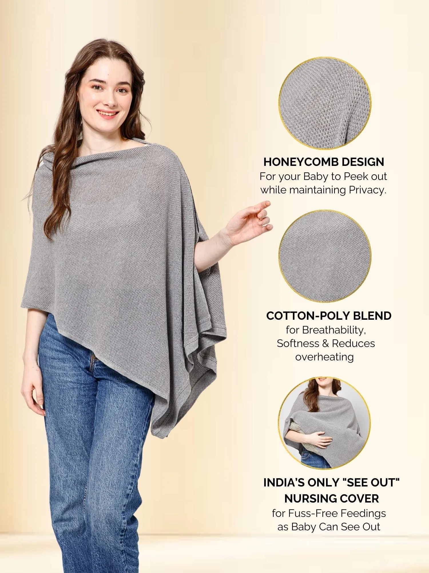 Graphite Grace Honeycomb Feeding & Nursing Cover