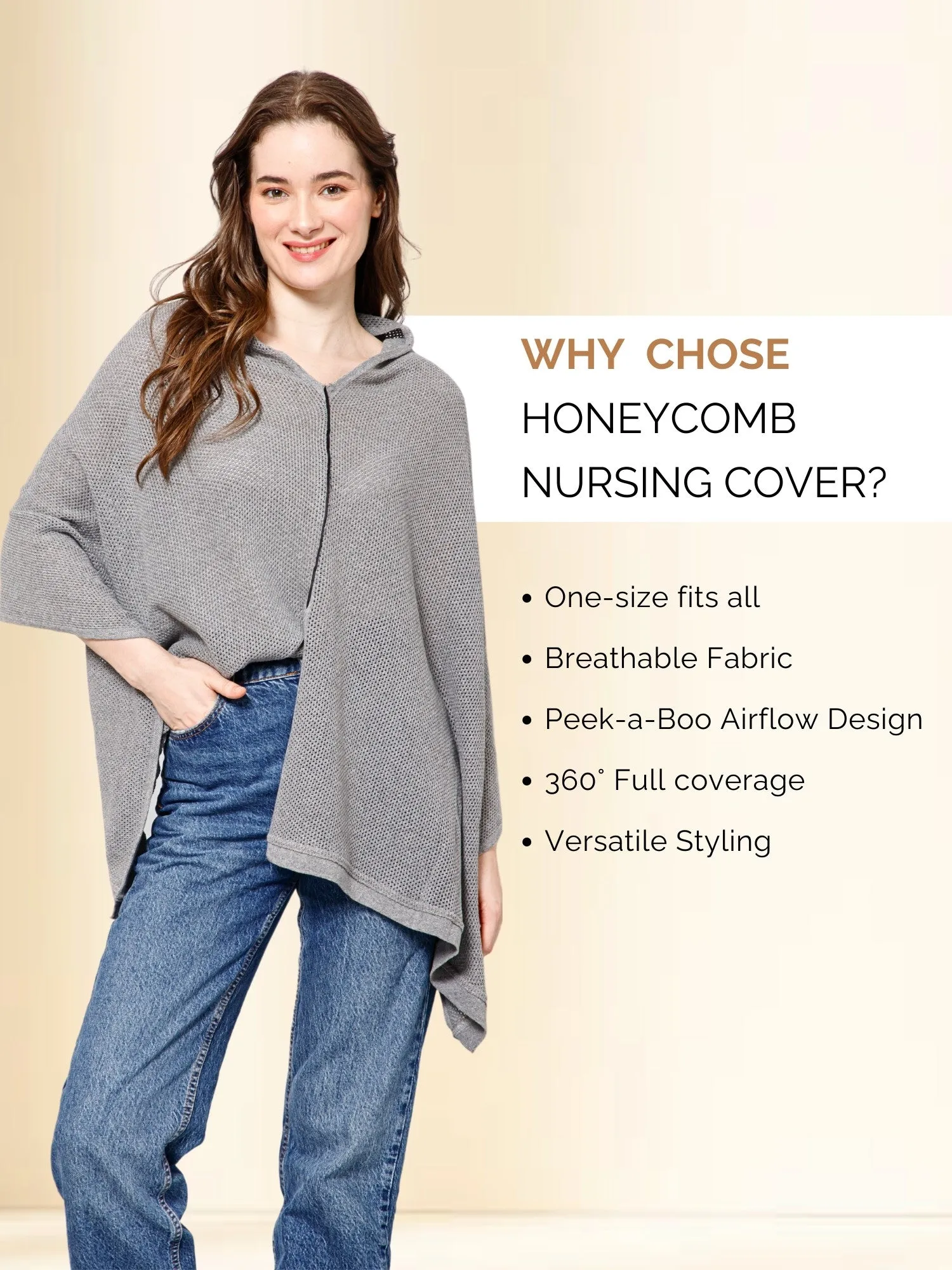 Graphite Grace Honeycomb Feeding & Nursing Cover