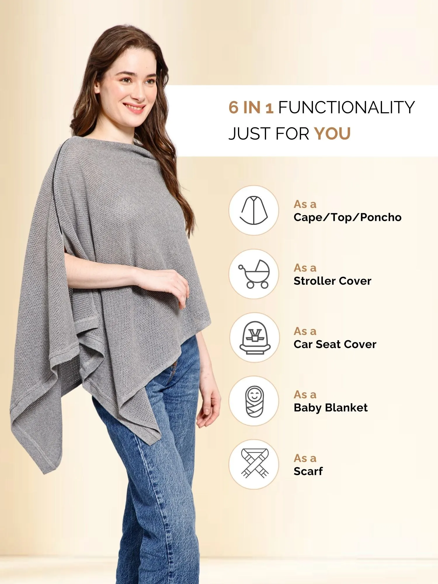 Graphite Grace Honeycomb Feeding & Nursing Cover