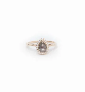 Grey Diamond Pear Rosette Ring