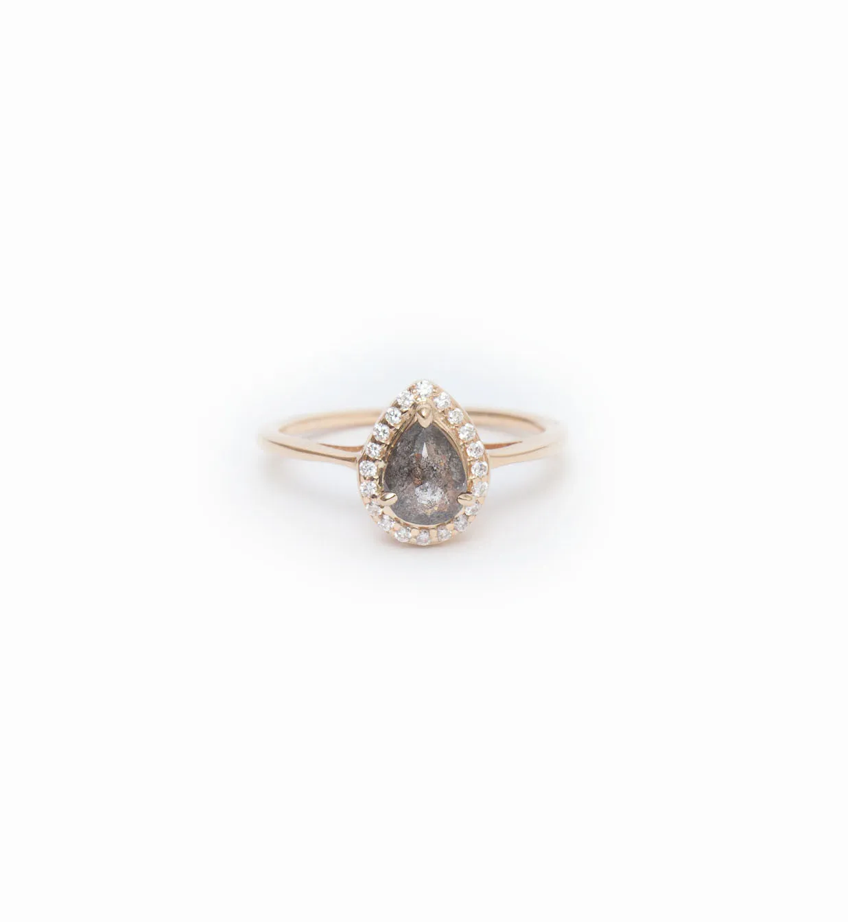 Grey Diamond Pear Rosette Ring