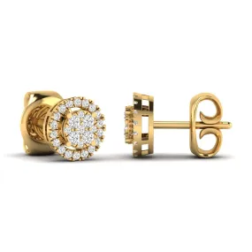 Halo Diamond Stud Earrings Lab Grown